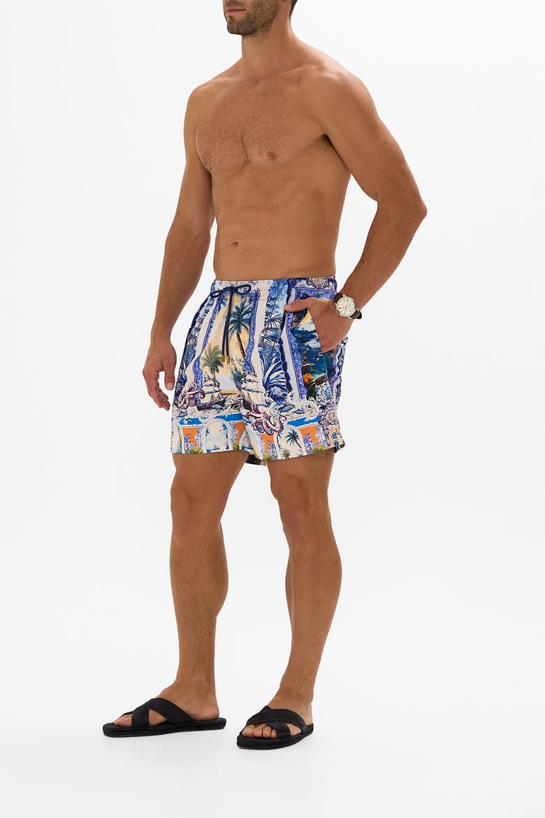 Mid Length Boardshort With Elastic Waist Song Of Saint Anthony, Alternate, color, Song Of Saint Anthony