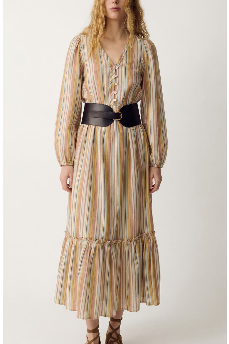 Stripe Long Sleeve Maxi Dress, Alternate, color, PINK/ MULTI