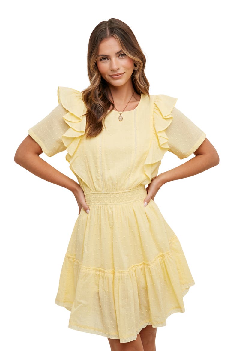 Swiss Dot Minidress, Alternate, color, CANARY