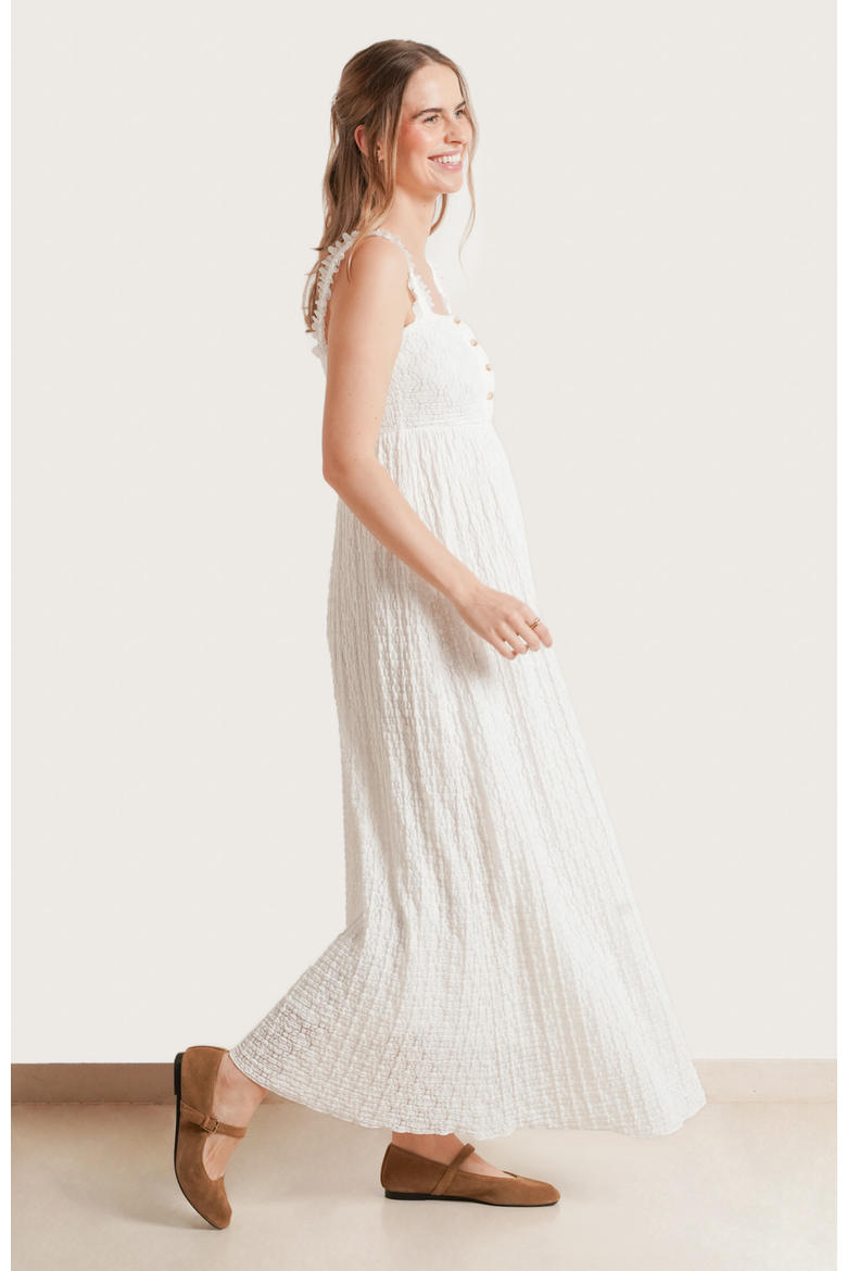Emma Maternity & Nursing Maxi Dress, Alternate, color, White Lace