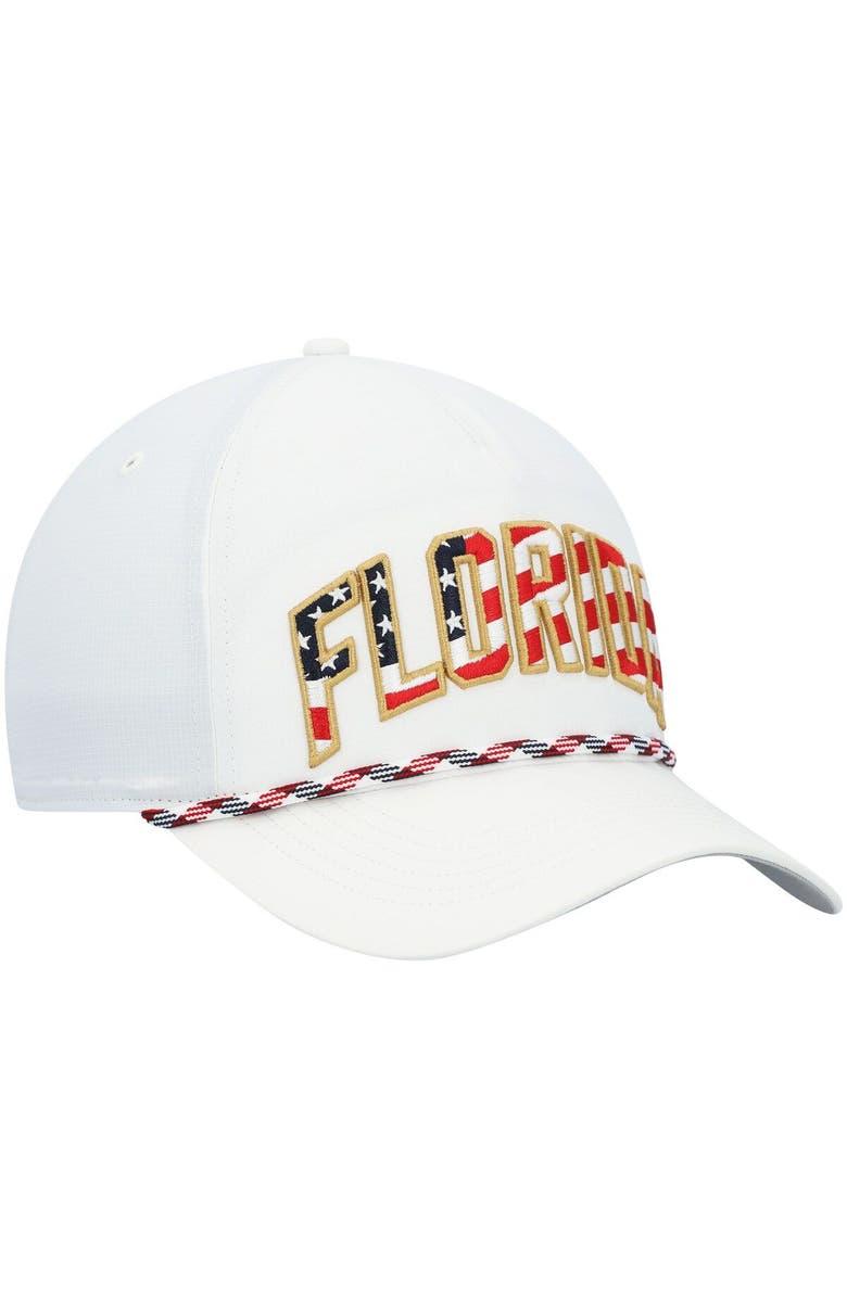 '47 Men's '47 White Florida Gators Stars and Stripes Flag Flutter Hitch Snapback Hat, Alternate, color, White