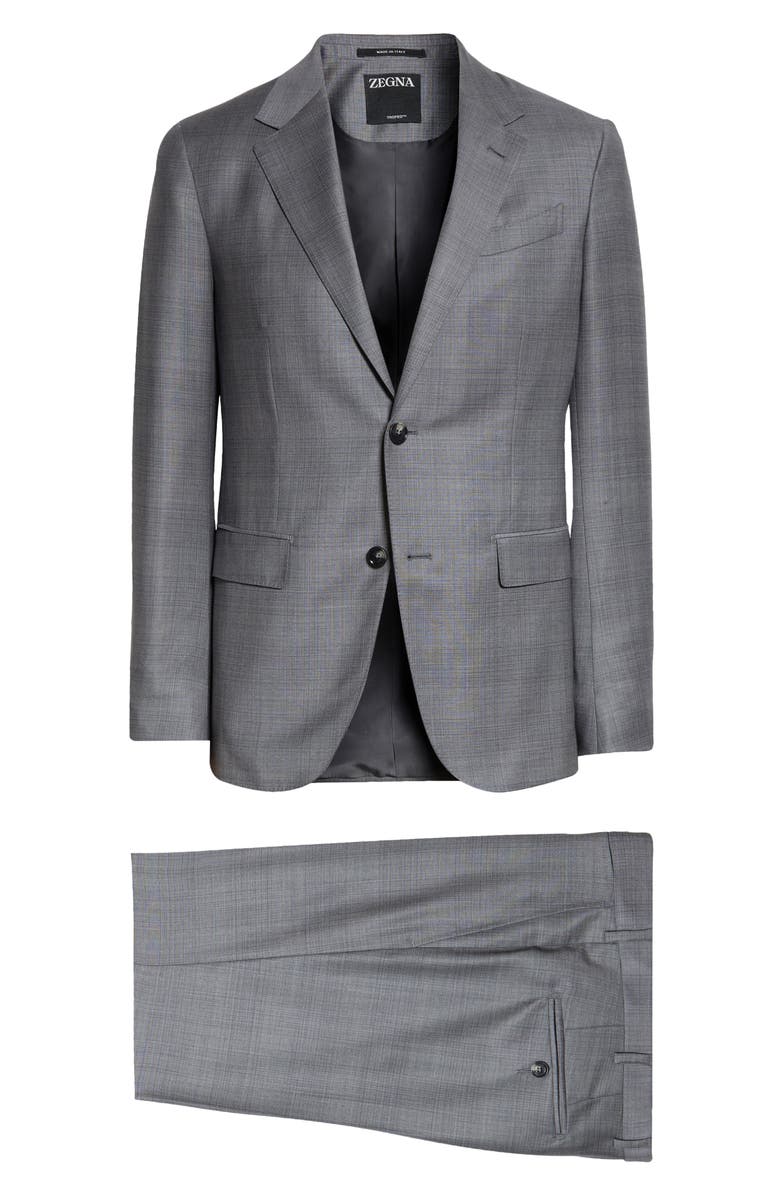 ZEGNA Prince of Wales Milano Trofeo<sup>™</sup> Wool Suit, Alternate, color,