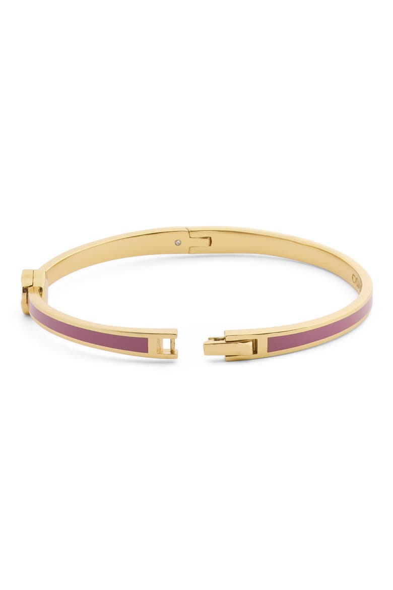 Tea Rose Enamel Thin Hinged Bracelet, Alternate, color, PINK/ GOLD