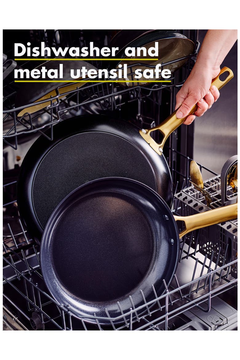 Reserve Set of 2 Ceramic Nonstick Frying Pans, Alternate, color, BLACK