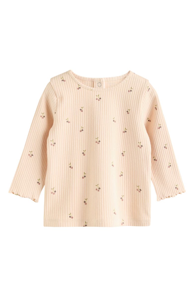 NEXT Kids' Ruffle Vest, Rib T-Shirt & Leggings Set, Alternate, color, Rust Brown