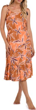 La Blanca Sandy Cove Tiered Crepe Midi Cover-Up Dress