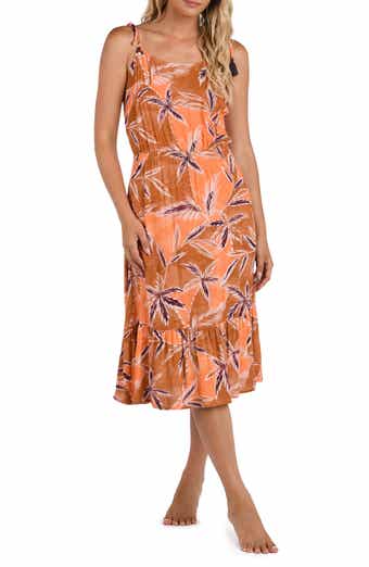 La Blanca Sandy Cove Tiered Crepe Midi Cover-Up Dress