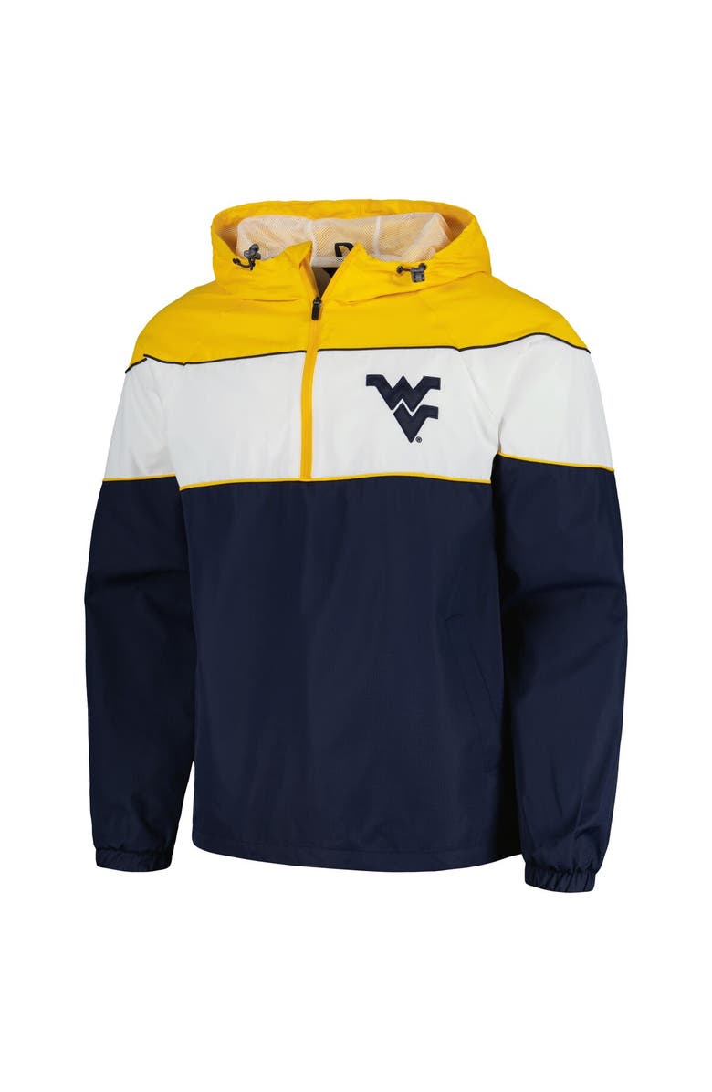 G-III SPORTS BY CARL BANKS Men's G-III Sports by Carl Banks Navy West Virginia Mountaineers Center Line Half-Zip Raglan Hoodie Jacket, Alternate, color, Navy