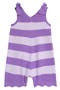 Stripe Shoulder Tie Cotton Sweater Romper