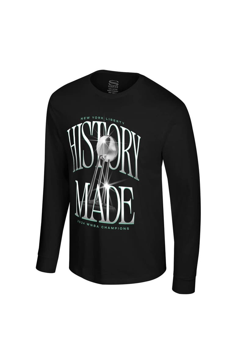 Stadium Essentials Unisex Stadium Essentials Black New York Liberty 2024 WNBA Finals Champions History Made Roster Signature Long Sleeve T-Shirt, Alternate, color, 