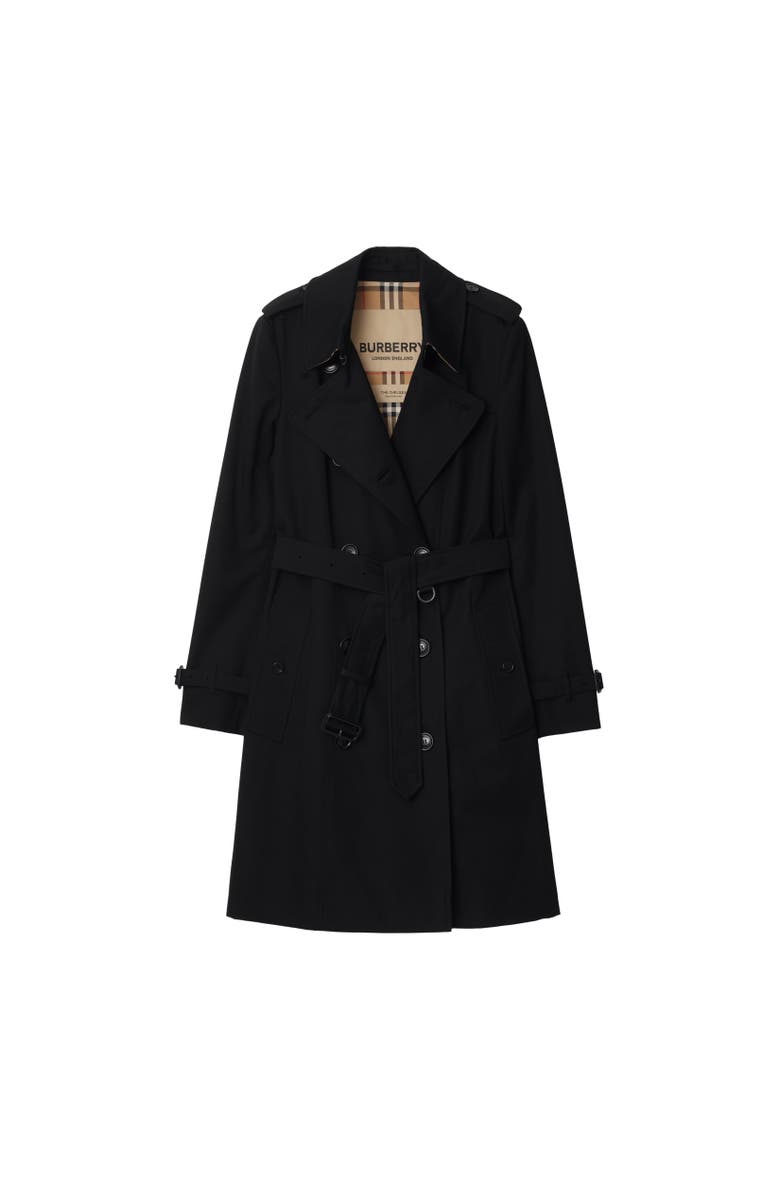 Burberry Mid-length Chelsea Heritage Trench Coat, Alternate, color, Black