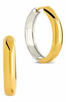 Sterling Forever Betina Two-Tone Huggie Hoop Earrings