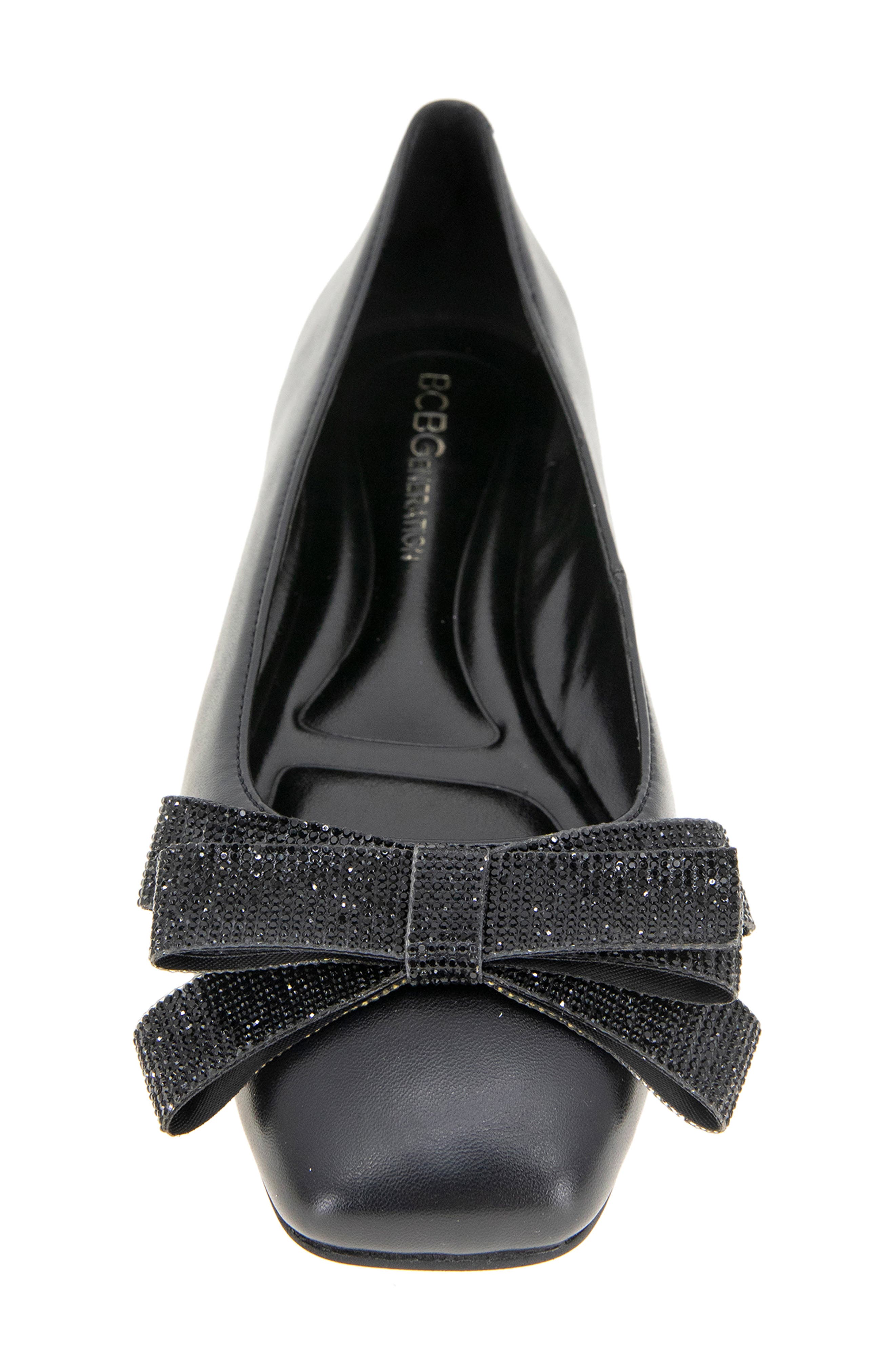 BCBGeneration Haniba Bow Flat, Alternate, color, Black