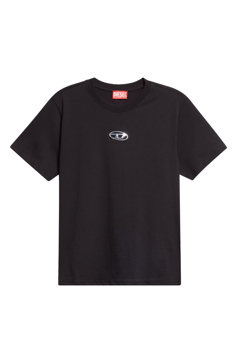 DIESEL<sup>®</sup> Metallic Oval D Cutout T-Shirt, Alternate, color, Black