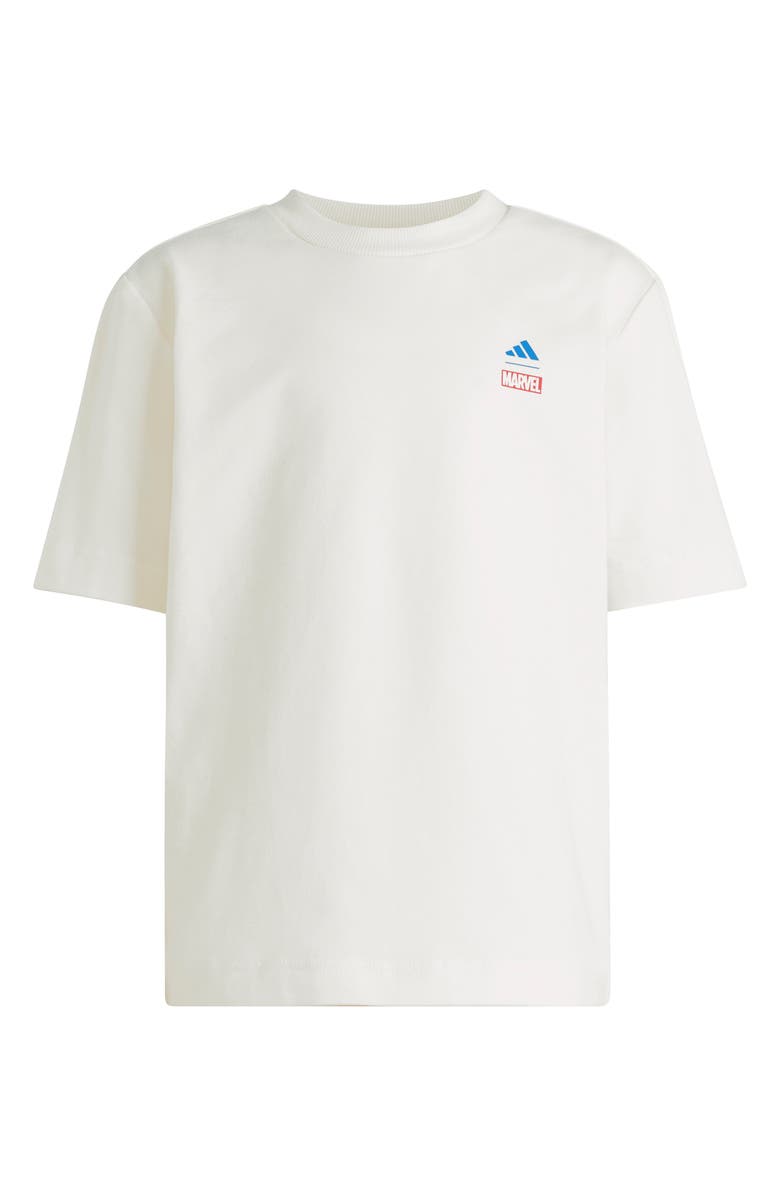 adidas Originals Kids' Avenger's Cotton Blend Graphic T-Shirt, Main, color, Off White/ Ray Blue