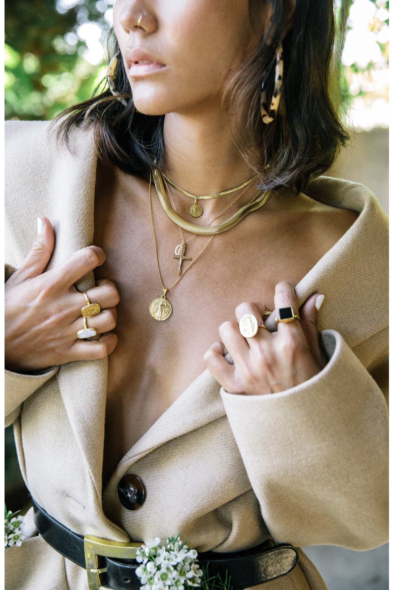 Full of Grace Charm Necklace, Alternate, color, GOLD