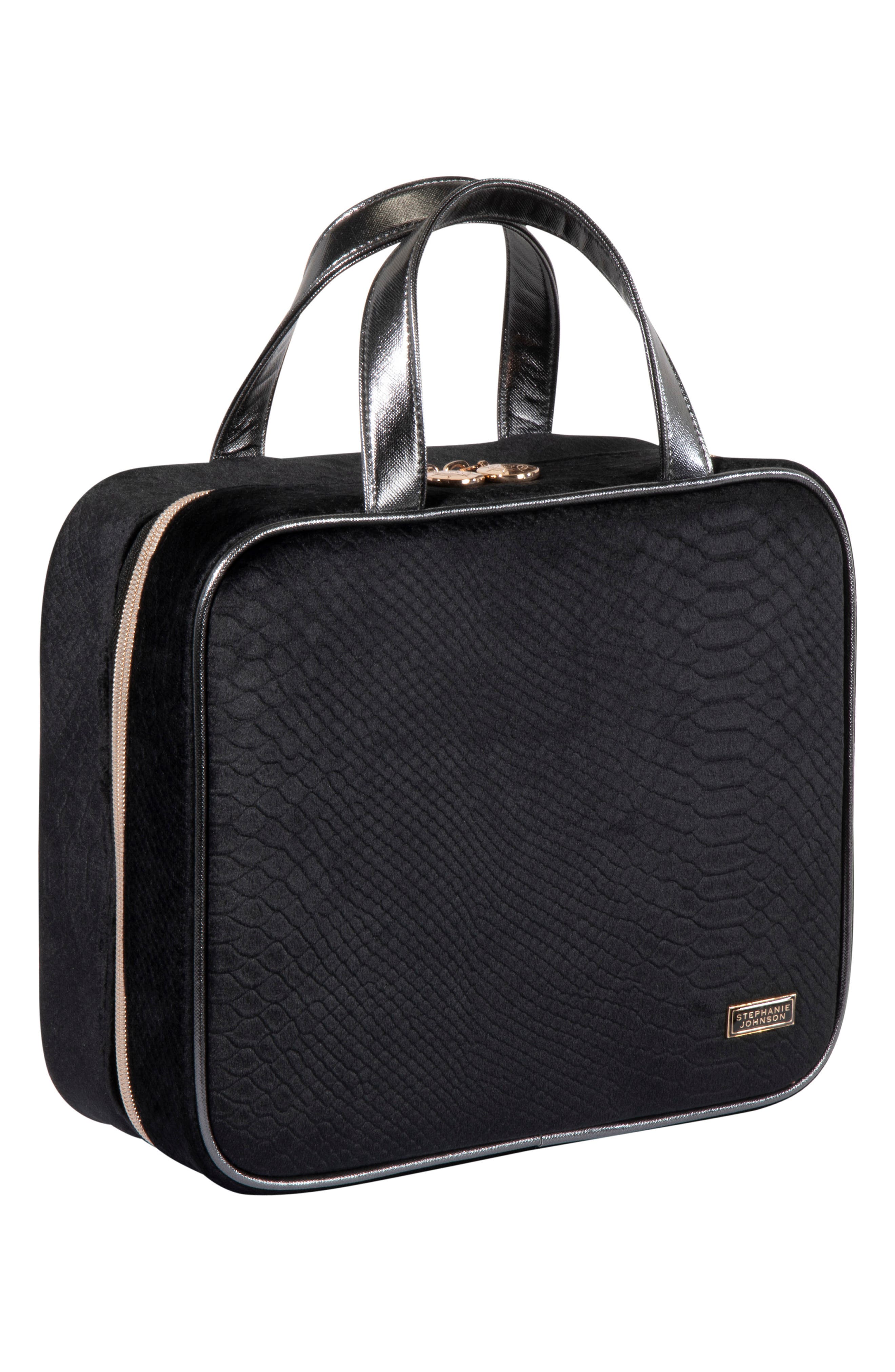 Stephanie Johnson Marais Noir Martha Large Briefcase Cosmetic Case, Alternate, color, 