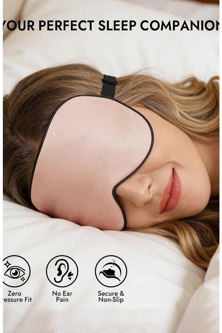 Pure Silk Elastic Band Sleep Eye Mask, Alternate, color, Pink