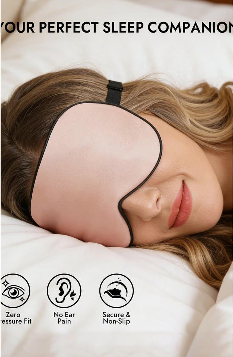 SILKSILKY Pure Silk Elastic Band Sleep Eye Mask, Alternate, color, Pink