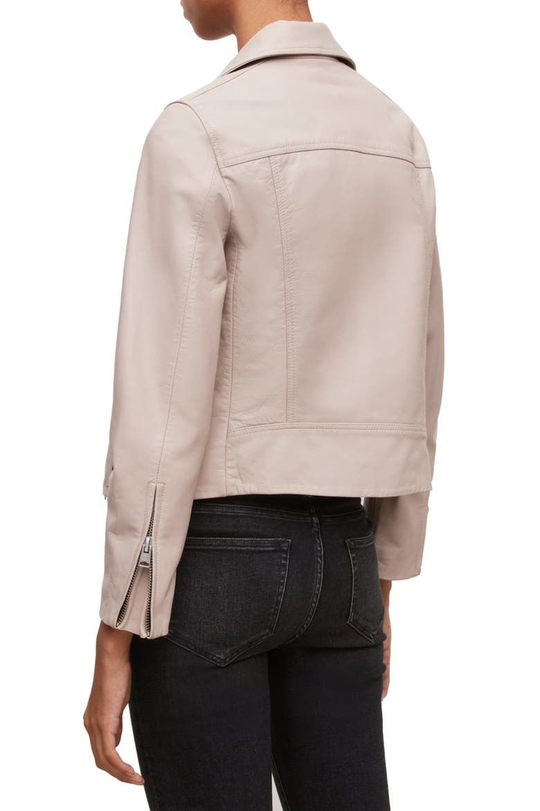 Dalby Leather Biker Jacket, Alternate, color, PALE PINK