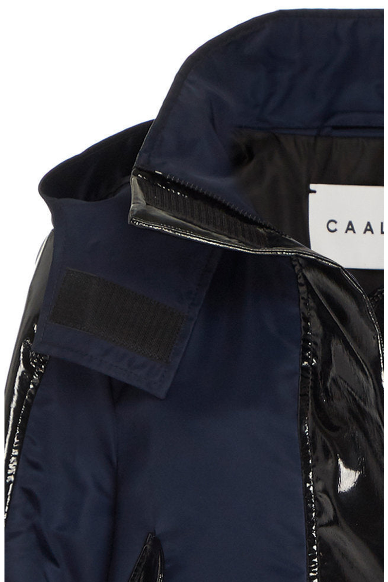 Water-Resistant Cropped Raincoat, Alternate, color, Navy / Black