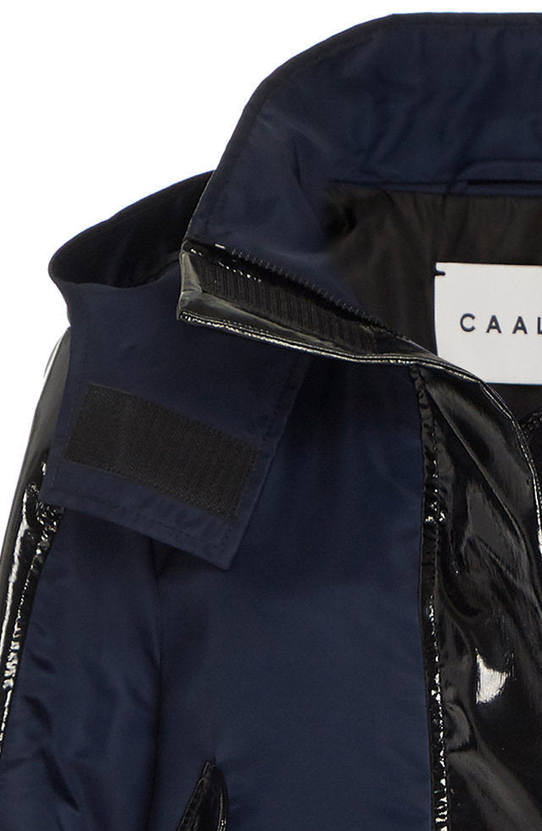 CAALO Water-Resistant Cropped Raincoat, Alternate, color, Navy / Black