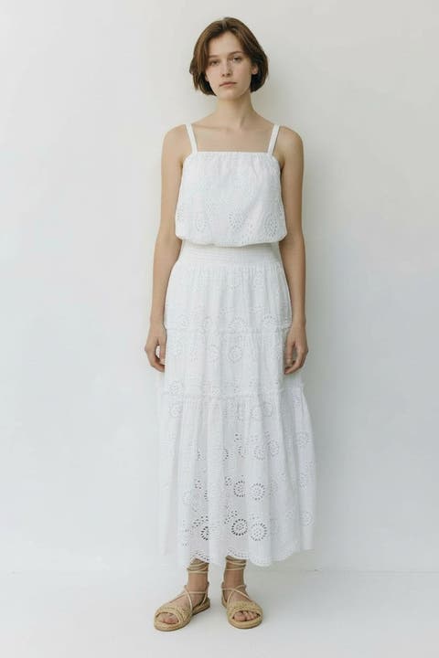 Dani Eyelet Embroidered Bubble Crop Top