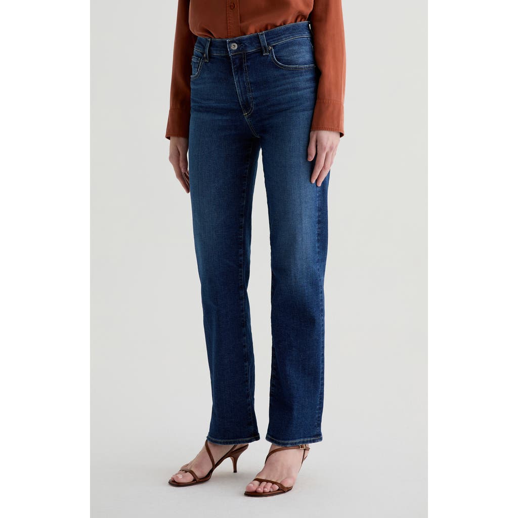 Ag Brinley Mid Rise Straight Leg Jeans In Blue