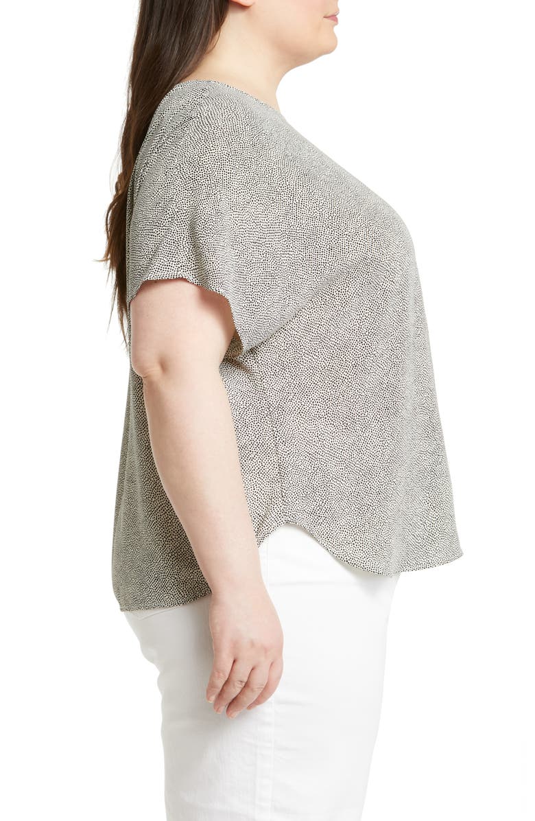 Anne Klein Dot Print Blouse, Alternate, color, Anne White/ Anne Black