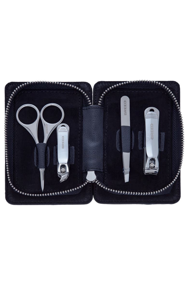 Turbo 4 Piece Surgical Steel Groom Kit - Carbon Fiber Pattern Case, Alternate, color, Black