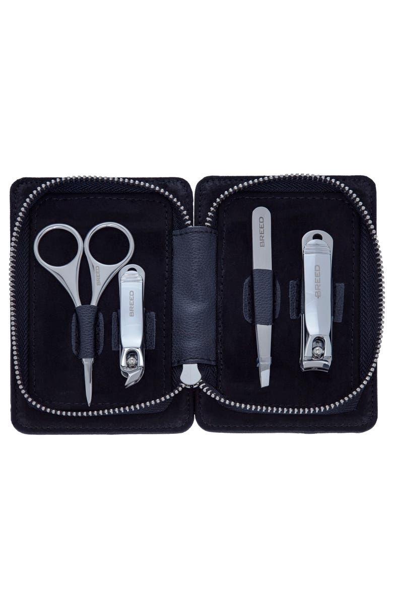 BREED Turbo 4 Piece Surgical Steel Groom Kit - Carbon Fiber Pattern Case, Alternate, color, Black