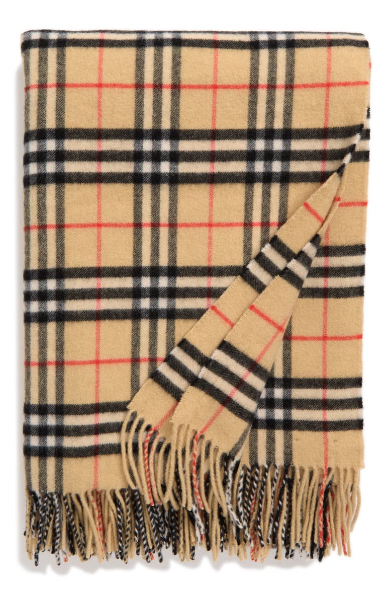 Check Cashmere Throw Blanket, Main, color, SAND IP CHECK