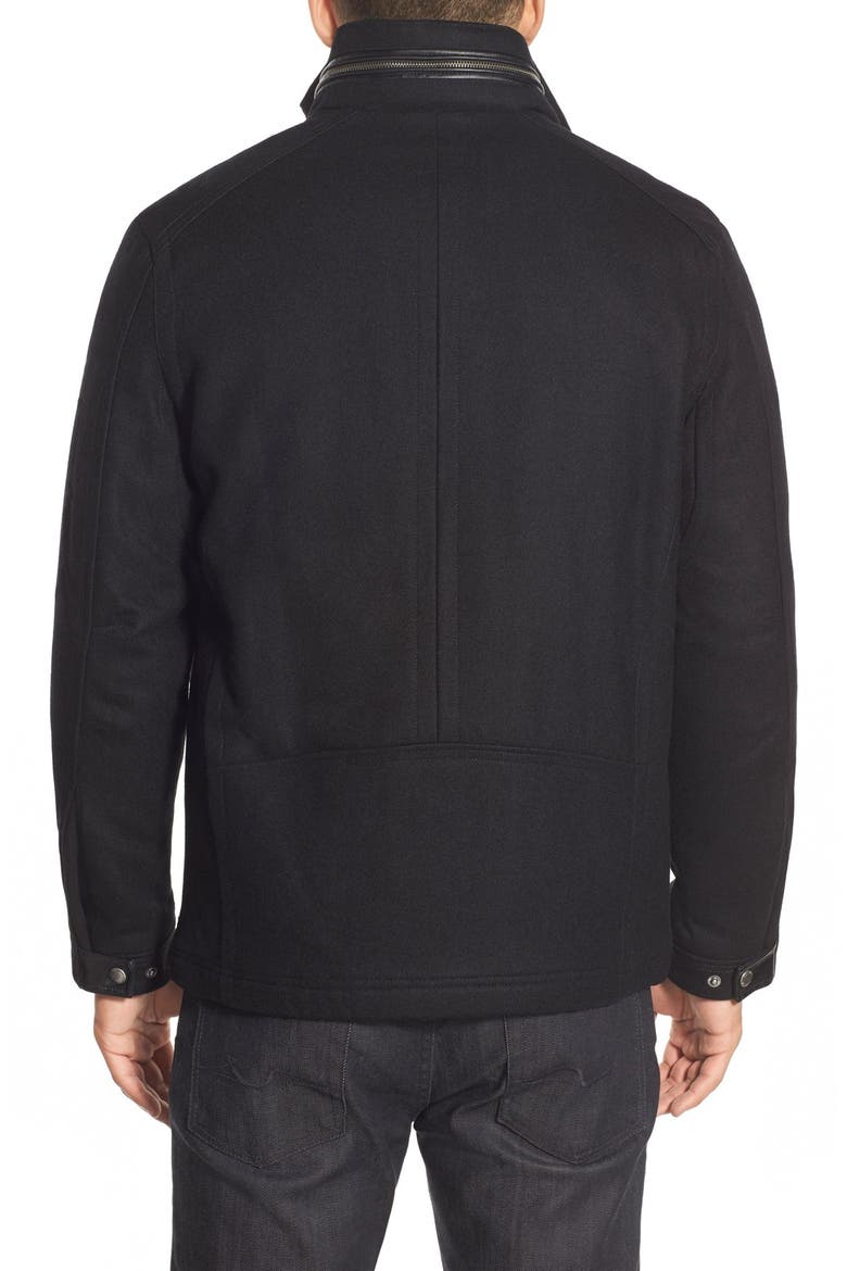 Cole Haan Melton Coat, Alternate, color, BLACK