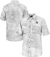 COLOSSEUM Men's Colosseum  White Georgetown Hoyas Realtree Aspect Charter Full-Button Fishing Shirt