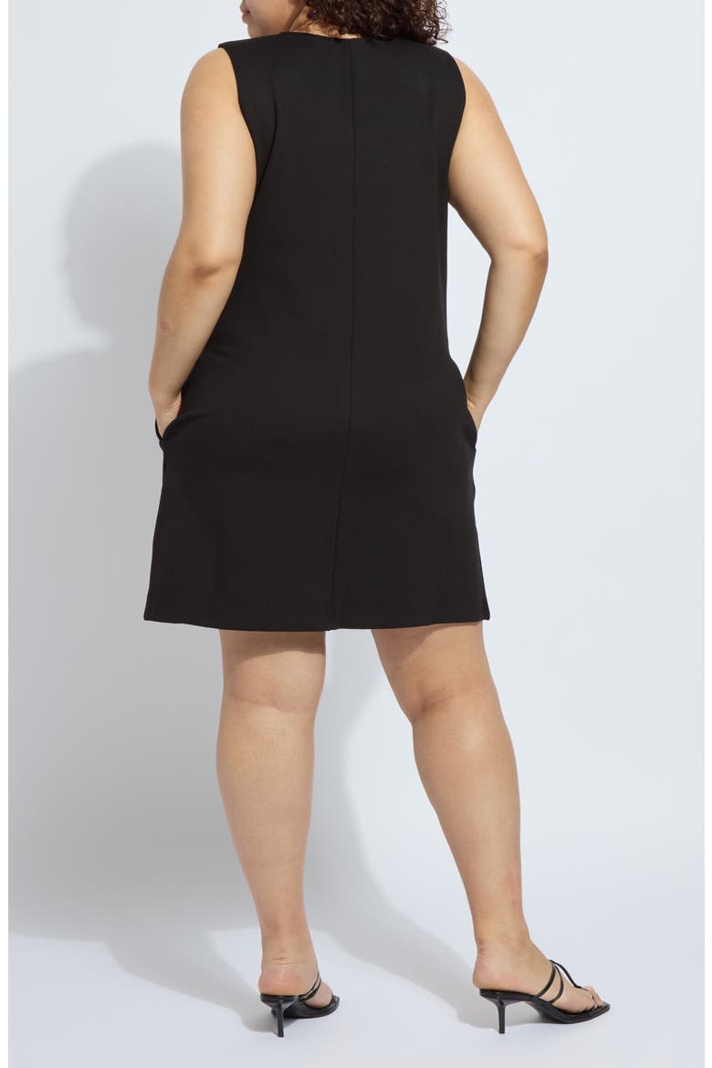 'Lyssentials Perfect A-Line Ponte Dress, Alternate, color, BLACK