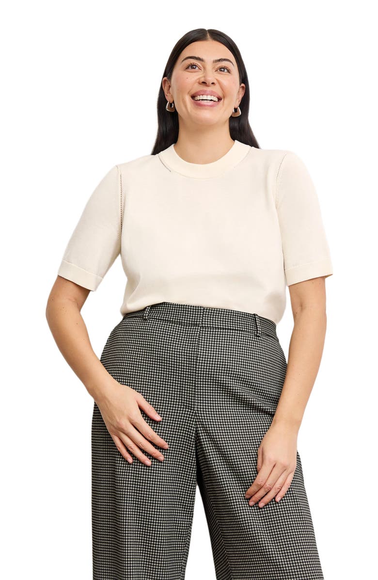 M.M.LaFleur Becca Pointelle Tee - Cotton Silk Knit, Alternate, color, 