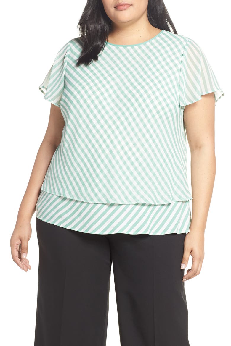 Flutter Sleeve Top, Main, color, GREEN BAY