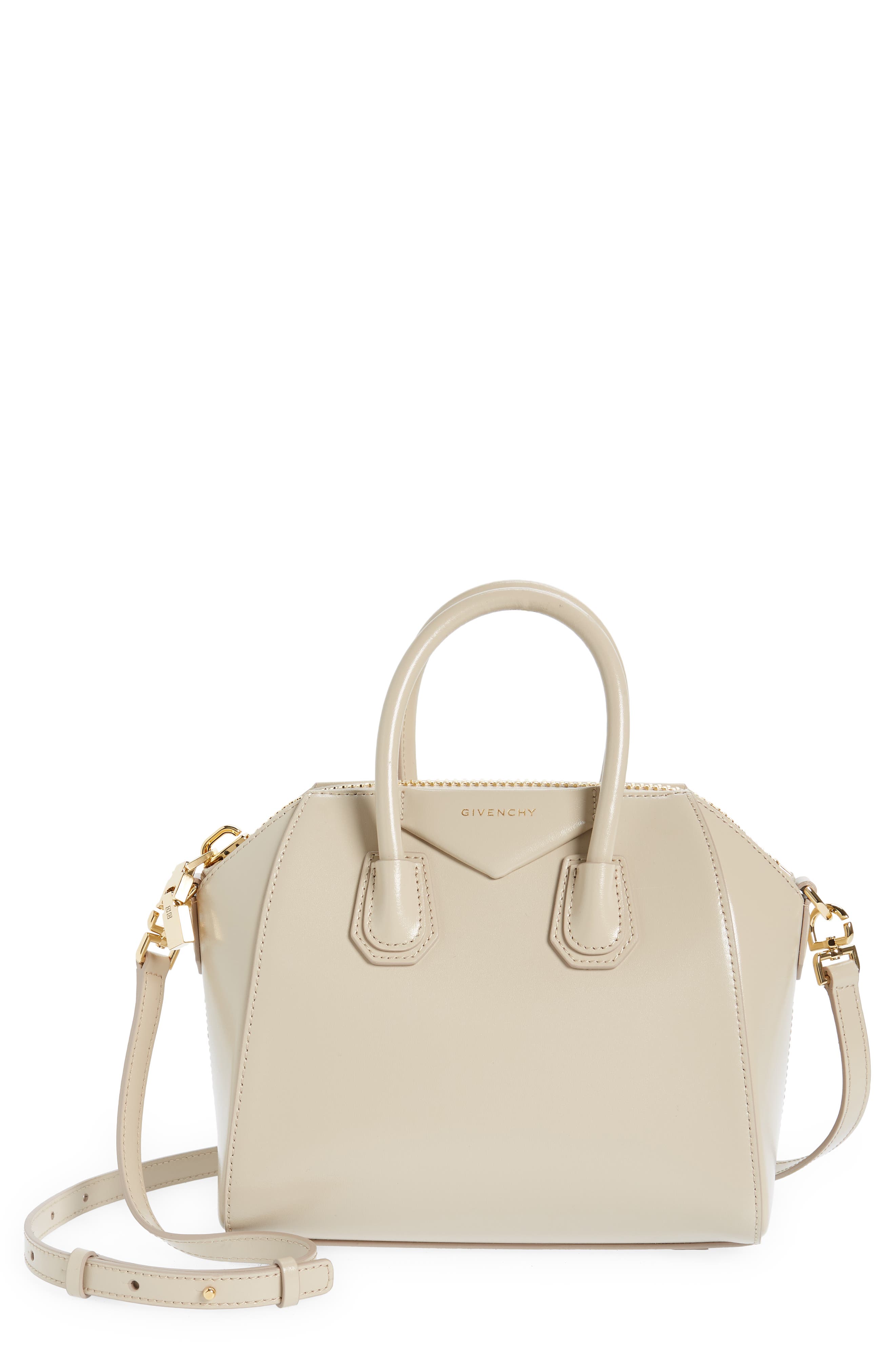Givenchy Mini Antigona Leather Satchel, Main, color, 
