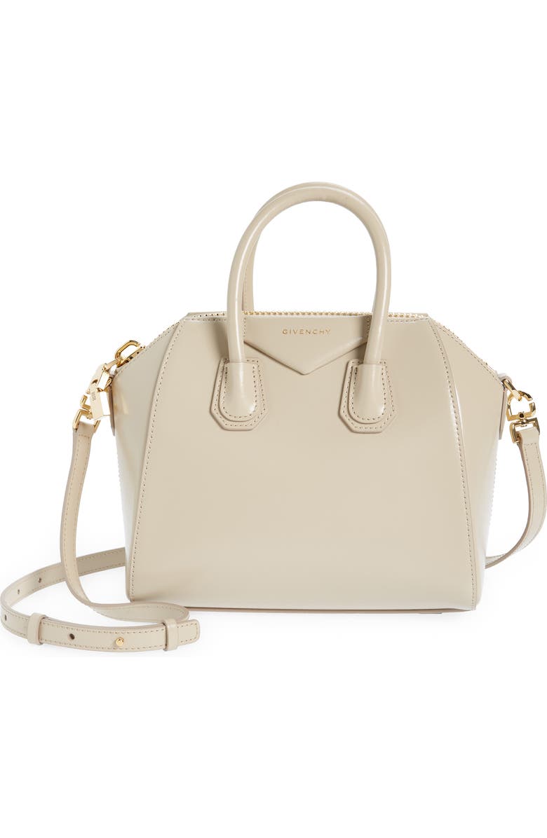 Givenchy Mini Antigona Leather Satchel, Main, color,