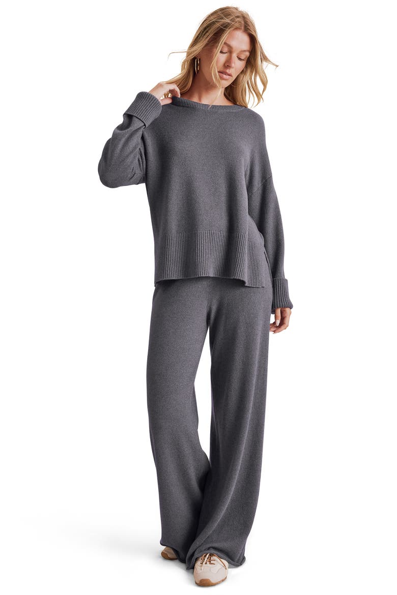 Haven Crewneck Cotton Blend Sweater, Alternate, color, ASH NAVY BLUE