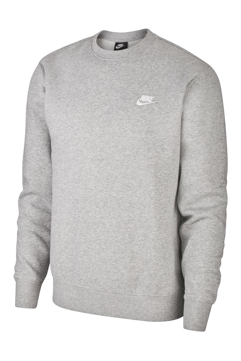 Men's Club Crewneck Sweatshirt, Alternate, color, D GR H/WHITE