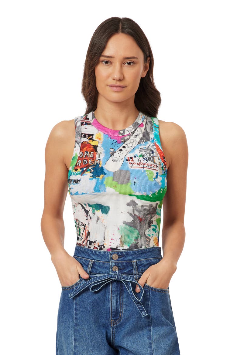 x Basquiat Print Rib Tank, Alternate, color, BASQUIAT UNBREAKABLE
