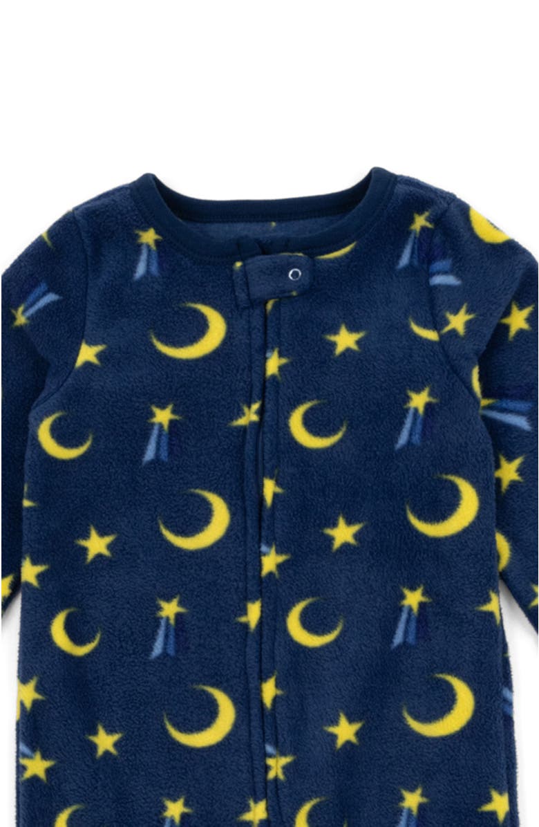Leveret Footed Fleece Printed Matching Family Holiday Pajamas, Alternate, color, Moon