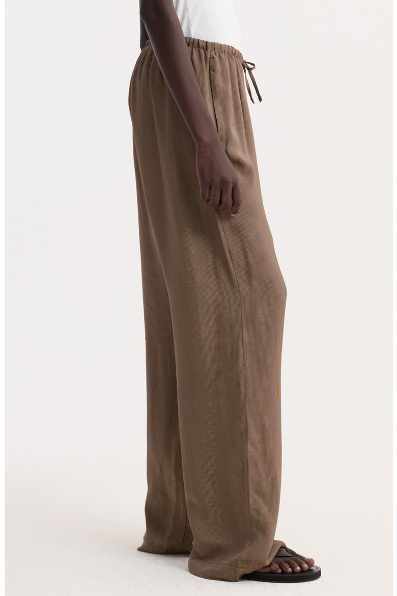 Mini Check Relaxed Drawstring Pants, Alternate, color, BROWN MINI CHECK