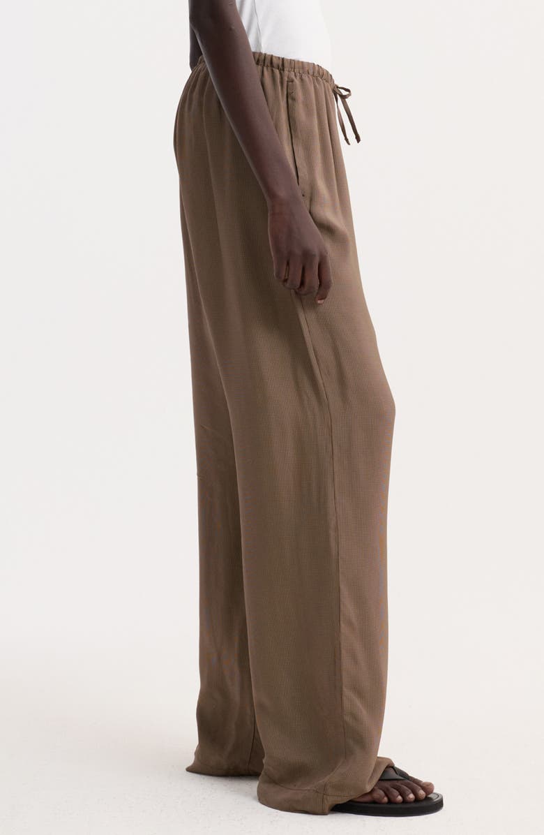 Róhe Mini Check Relaxed Drawstring Pants, Alternate, color, Brown Mini Check