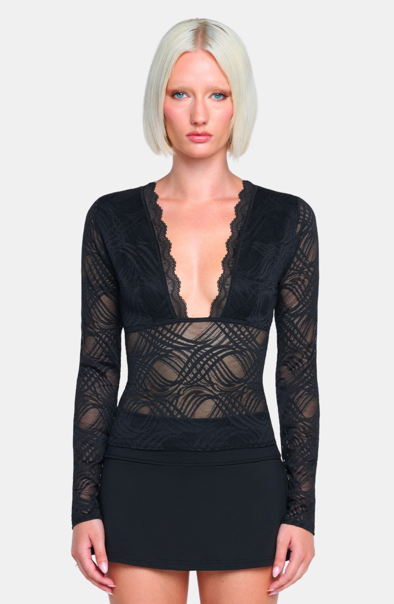 OW Collection LEXI Long Sleeve Top, Main, color, Black