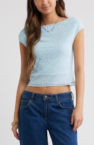 BP. Off the Shoulder Lace Knit Top