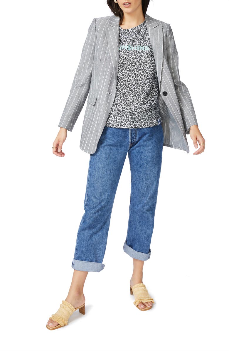 Court & Rowe Pinstripe One-Button Blazer, Alternate, color, 