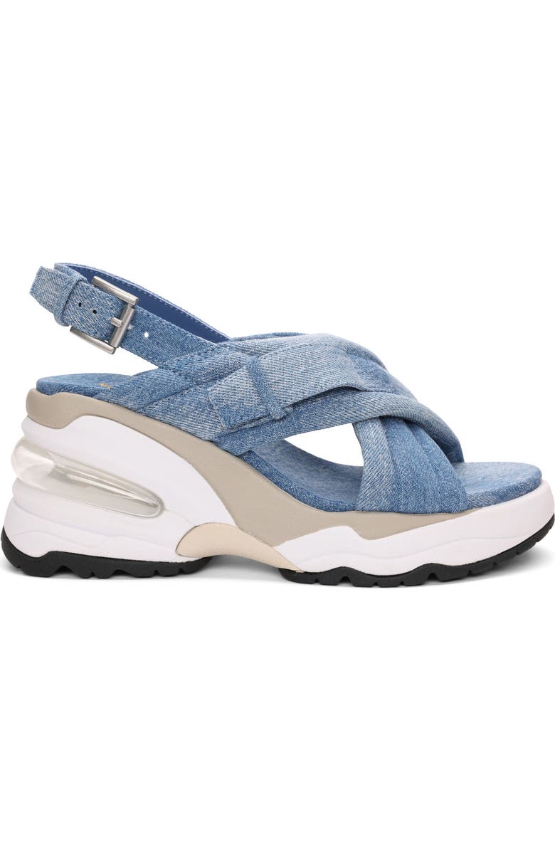 Ash Delia Slingback Denim Wedge Sandal, Alternate, color, Dark Blue