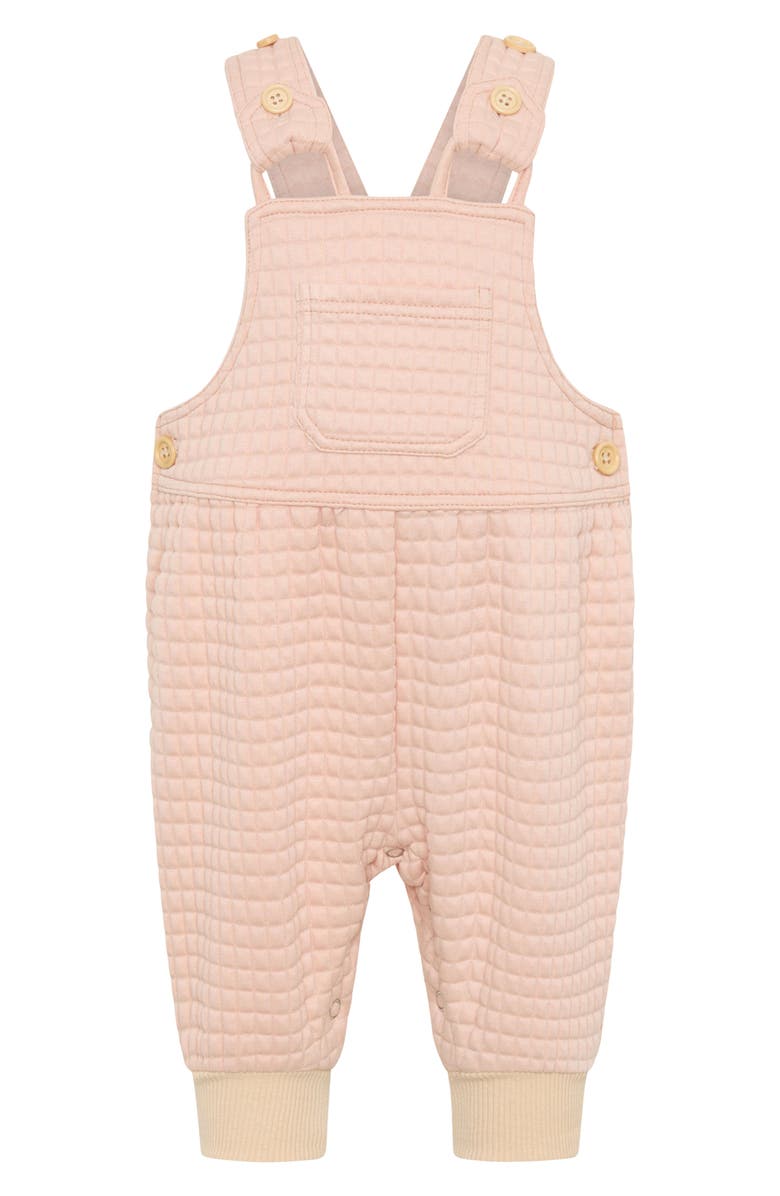 TINY TRIBE Waffle Knit Overalls, Main, color, Light Pink